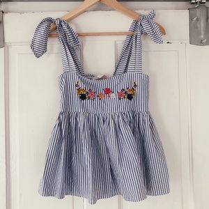 Zara tie tank Trafaluc Collection Embroidered